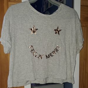 Victoria's Secret PINK Christmas Cropped T-Shirt